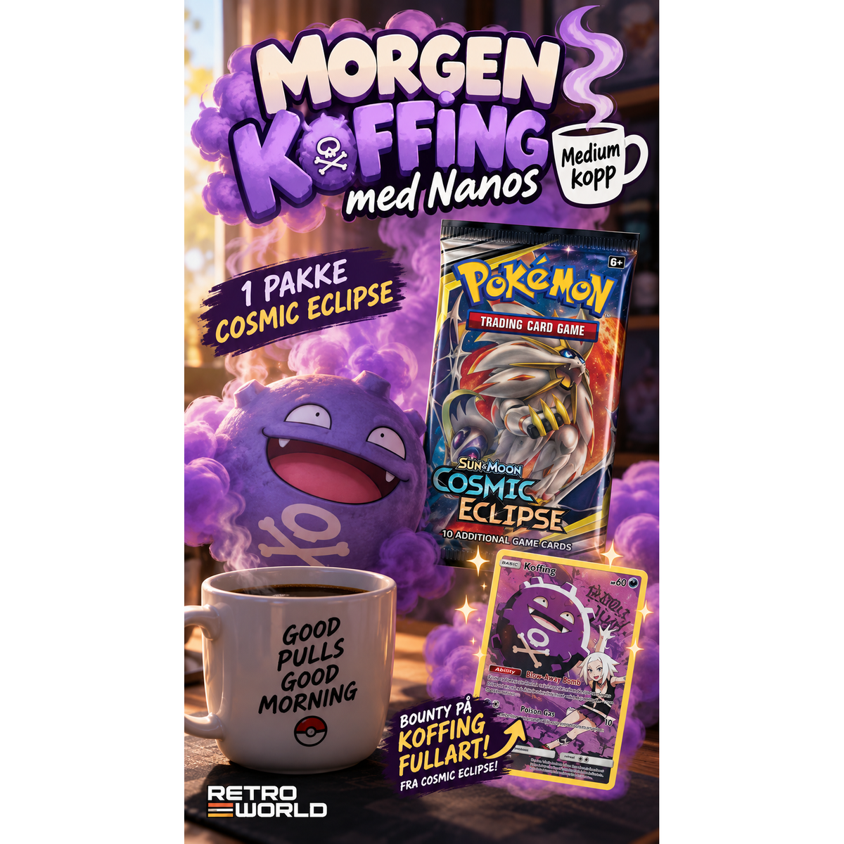 Pokemon - Morgen Koffing med Nanos (1 pakke Cosmic Eclipse)