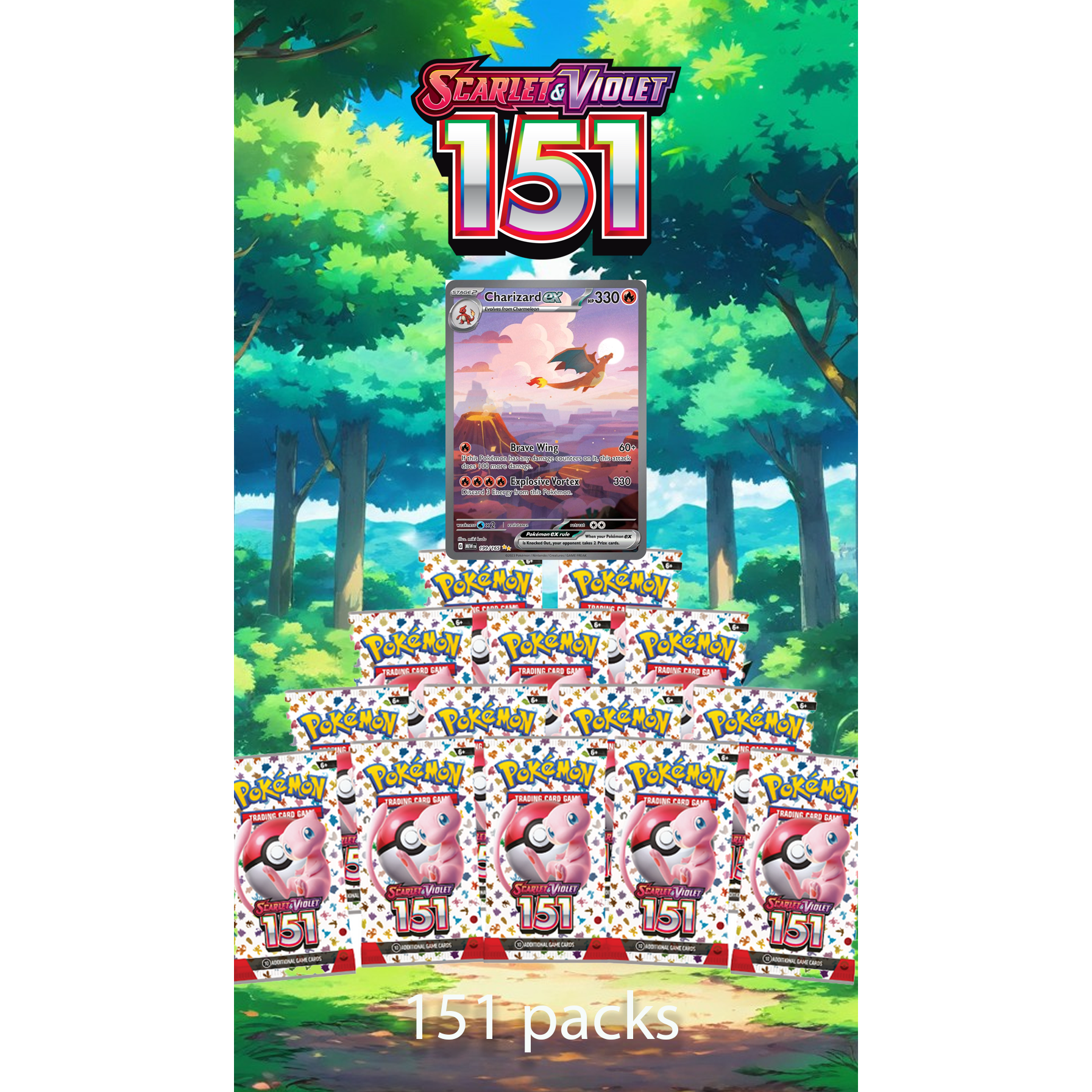 Pokemon - 151 Engelsk - 151 Booster Packs Mega Show Down