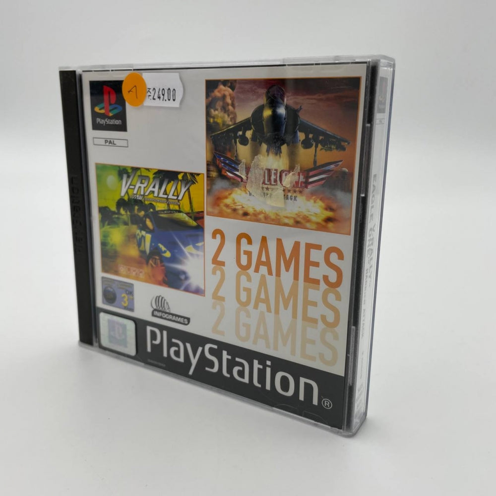 2 games: V-Rally & Eagle One - Playstation 1 (PS1)