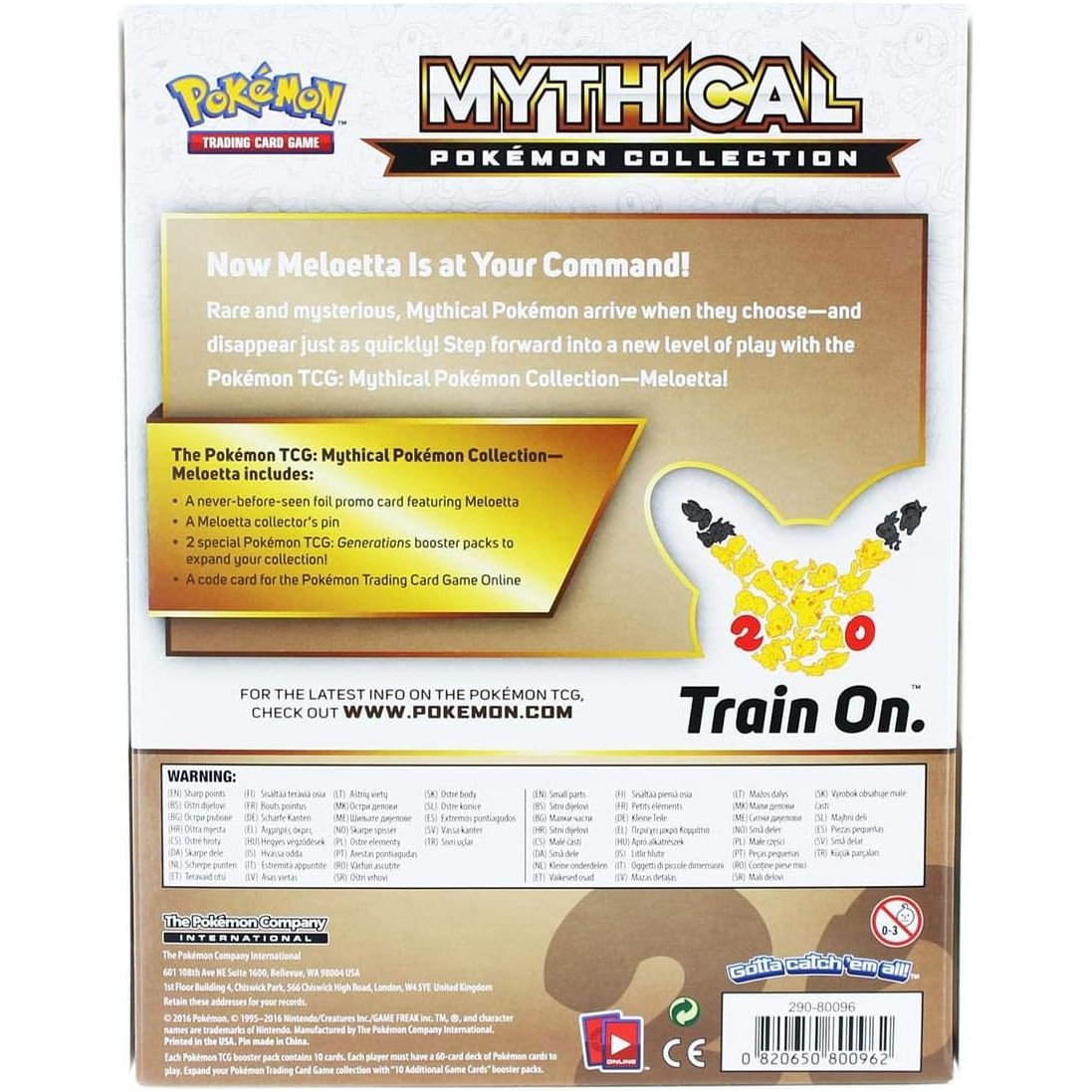 Pokemon - Generations - Mythical Collection med Meloetta promokort og pin