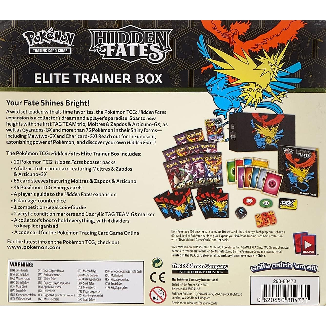 Pokemon - Hidden Fates - Elite Trainer Box (ETB) SKIP THE LINE + Bounty