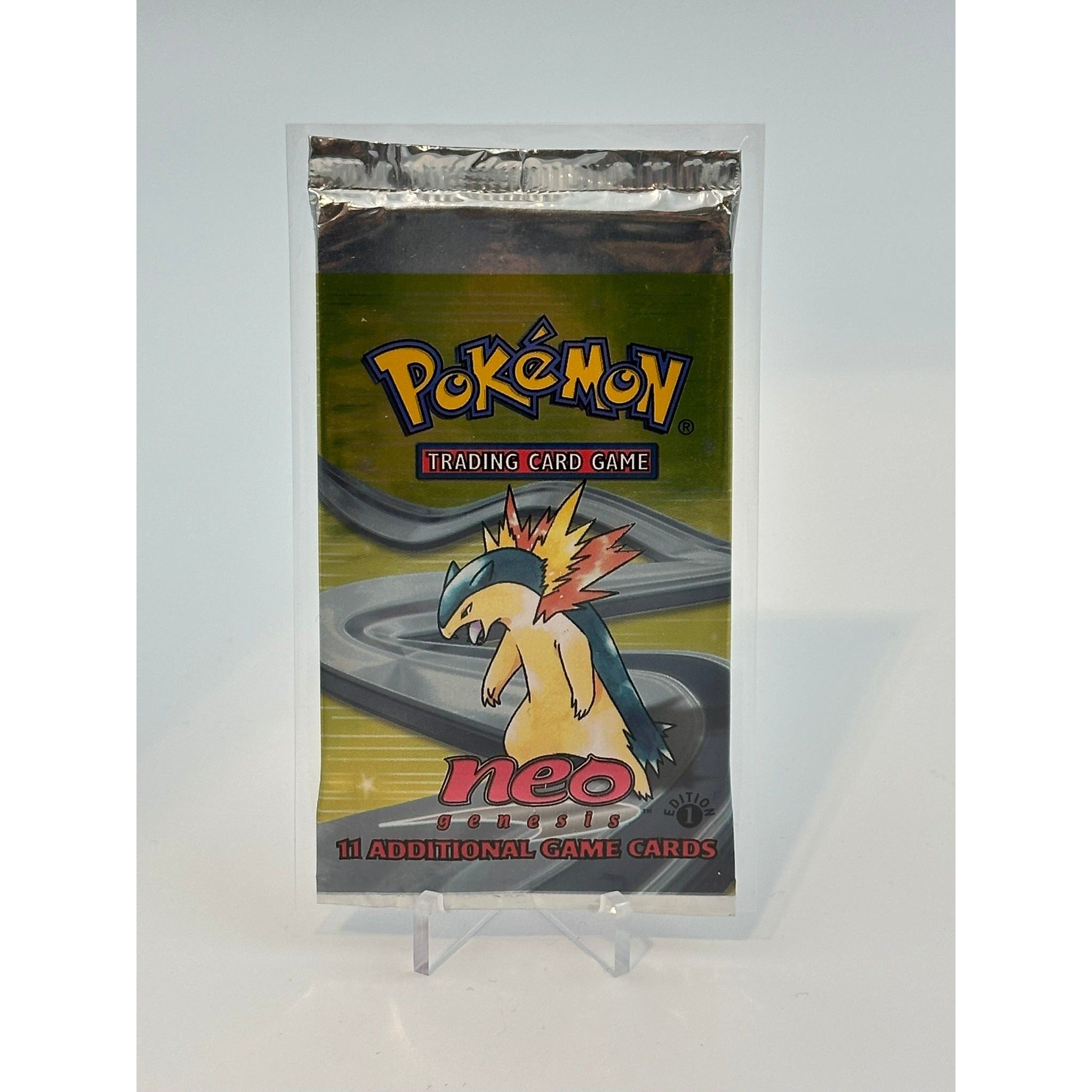 Pokemon - Neo Genesis 1. Edition (2000) - Booster Pack (Typhlosion art Pokemon - Neo Genesis 1. Edition (2000) - Booster Pack (Typhlosion art