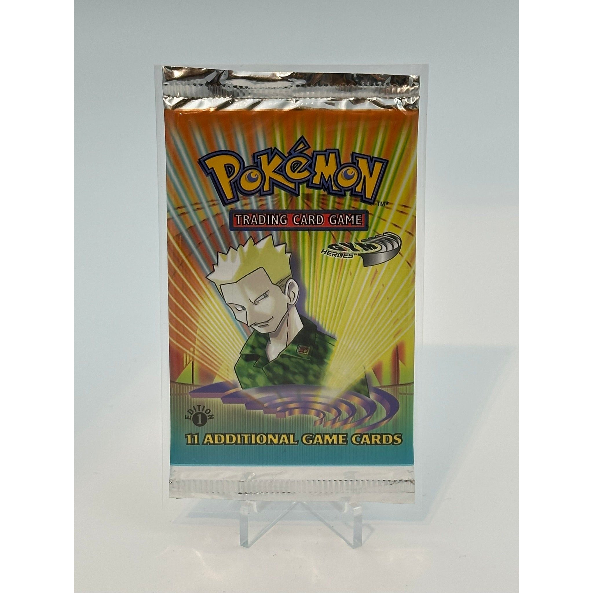 Pokemon - Gym Heroes 1. Edition (2000) - Booster Pack (Lt. Surge art)