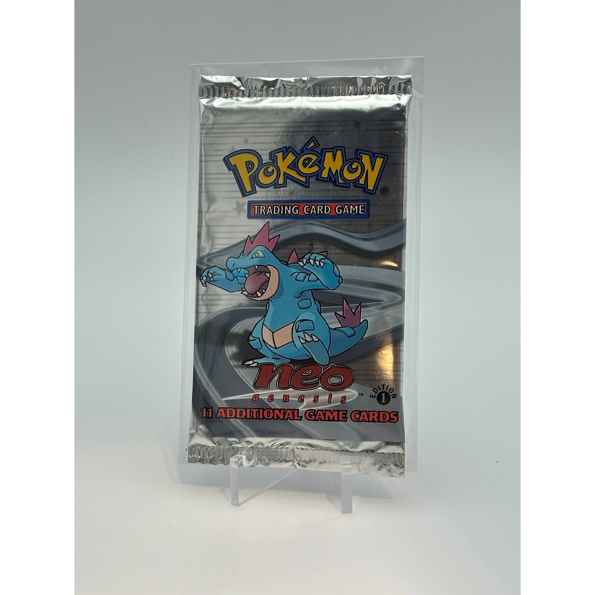 Pokemon - Neo Genesis 1. Edition (2000) - Booster Pack (Feraligtr art) Pokemon - Neo Genesis 1. Edition (2000) - Booster Pack (Feraligtr art)