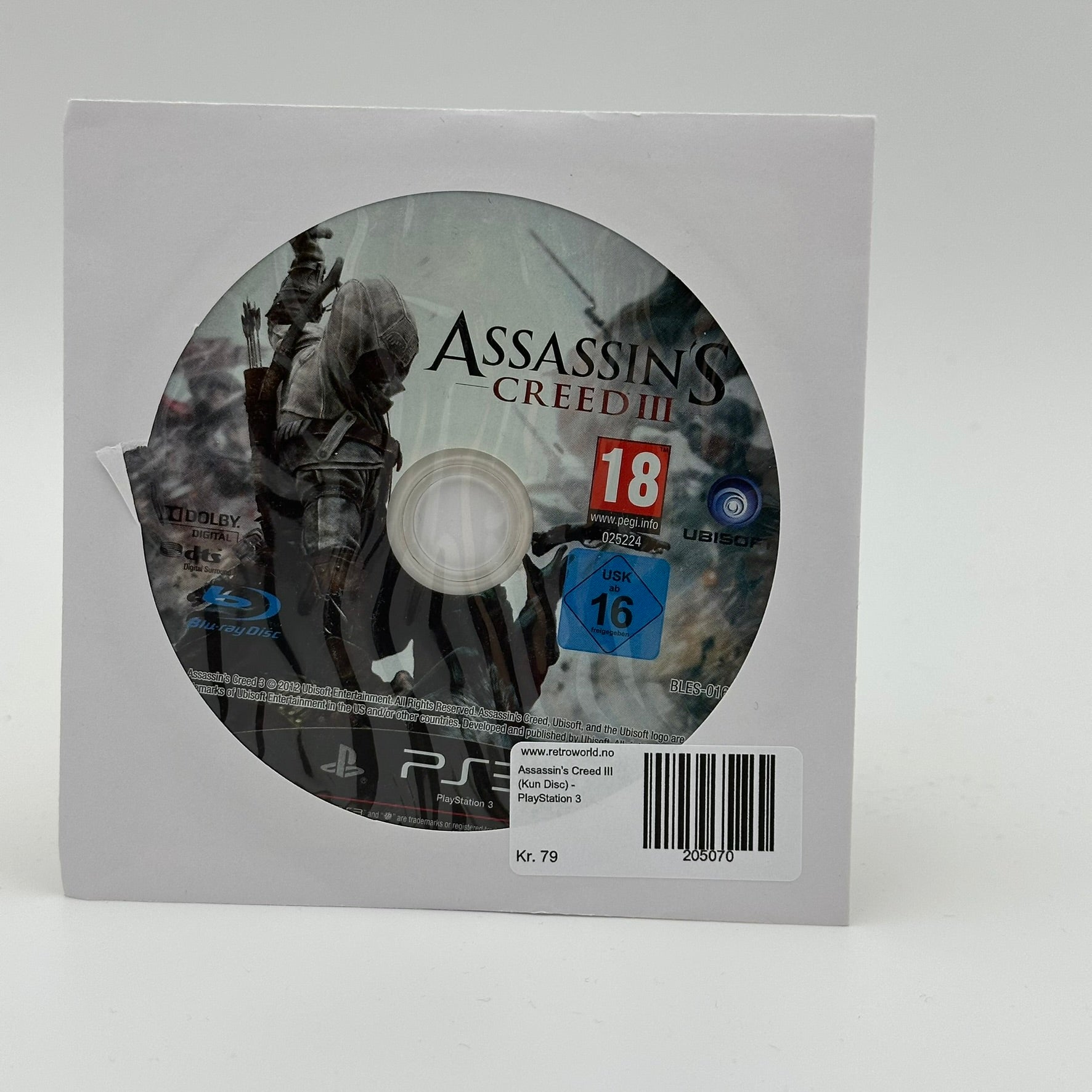 Assassin's Creed III (Kun Disc) - PlayStation 3