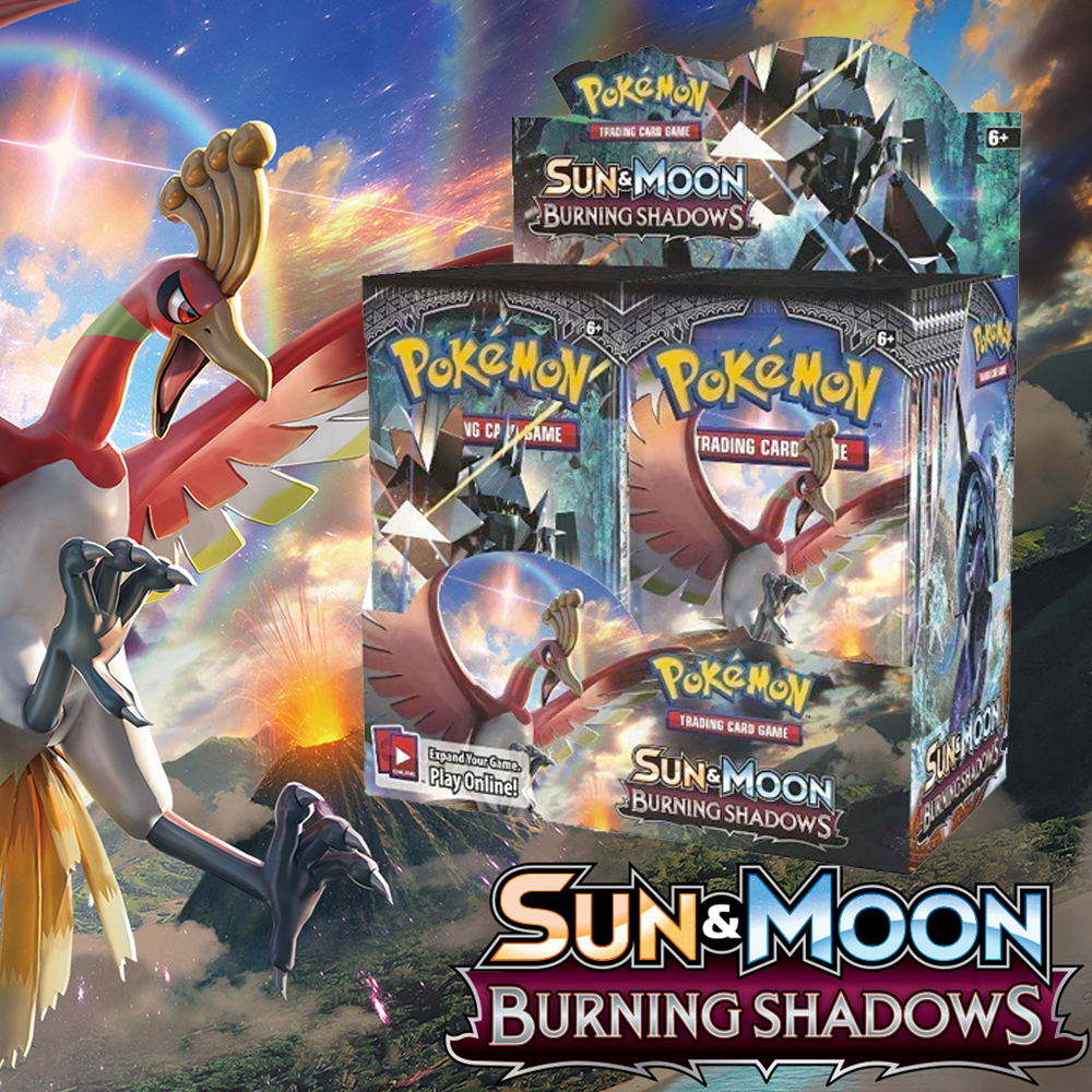 Pokemon - Burning Shadows - Booster Box (Bounty på top hit) Skip the line
