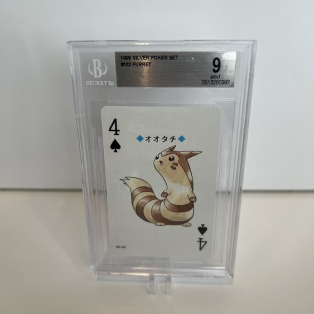 Pokemon Silver Poker Set fra 1999 Beckett 9 Furret