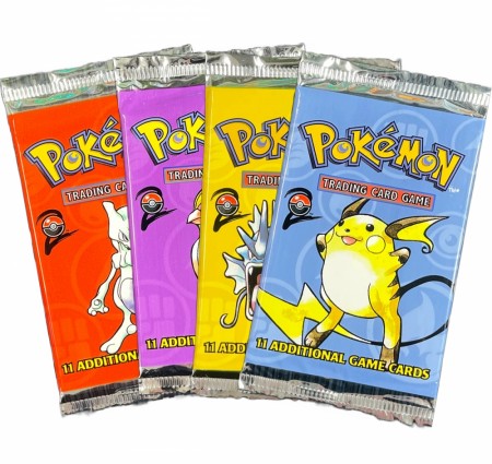 Pokémon WOTC Base Set 2 Booster Art Pack Set (4 pakker) fra 2000 (ART-SET SEALED)