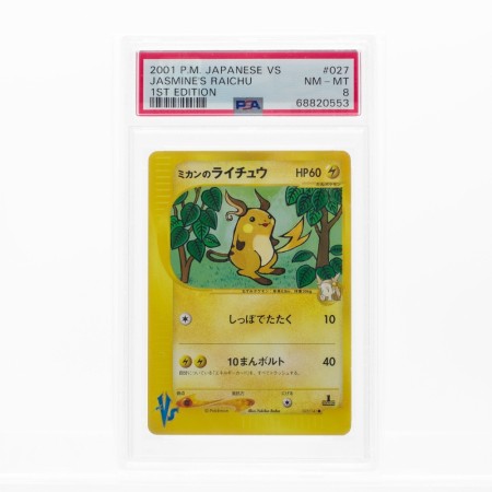 Pokemon Jasmine's Raichu 1st Edition fra 2001 i PSA 8