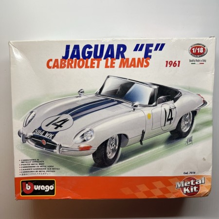 Jaguar E Cabriolet Le Mans 1961 BBurago Metal Kit Byggesett nytt og ubygget!