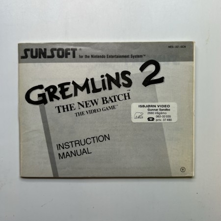 Gremlins 2 The New Batch manual (SCN) til Nintendo NES