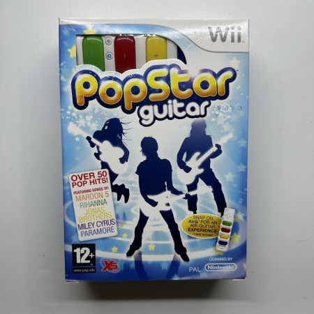 Pop Star Guitar med Air Guitar til Nintendo Wii (Spillet er nytt i plast)