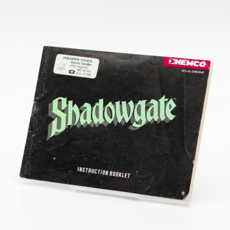 Shadowgate MANUAL til Nintendo NES.