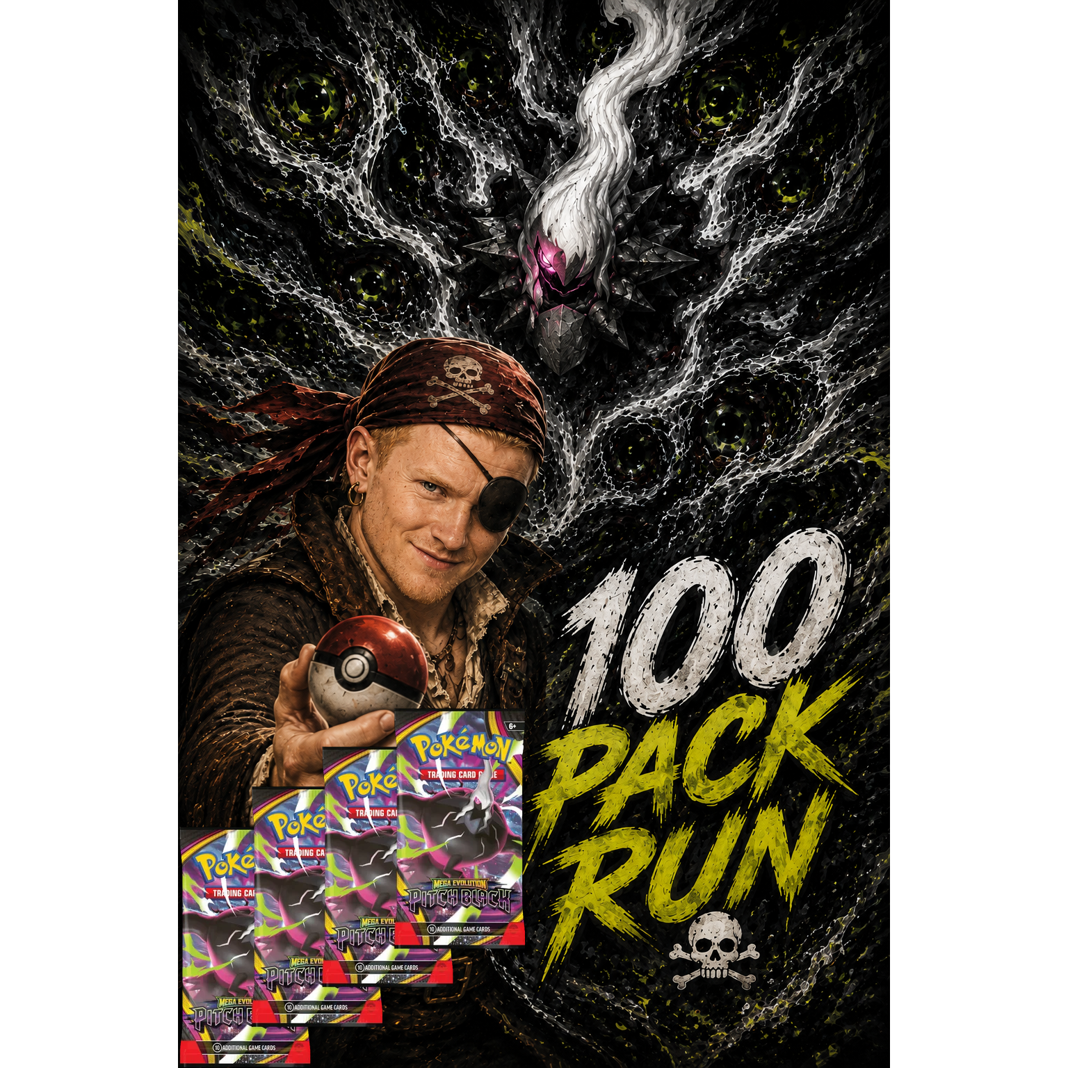 Pokemon - Trick's Snack Pack - Pitch Black 100 Pack Maraton (Åpnes live)