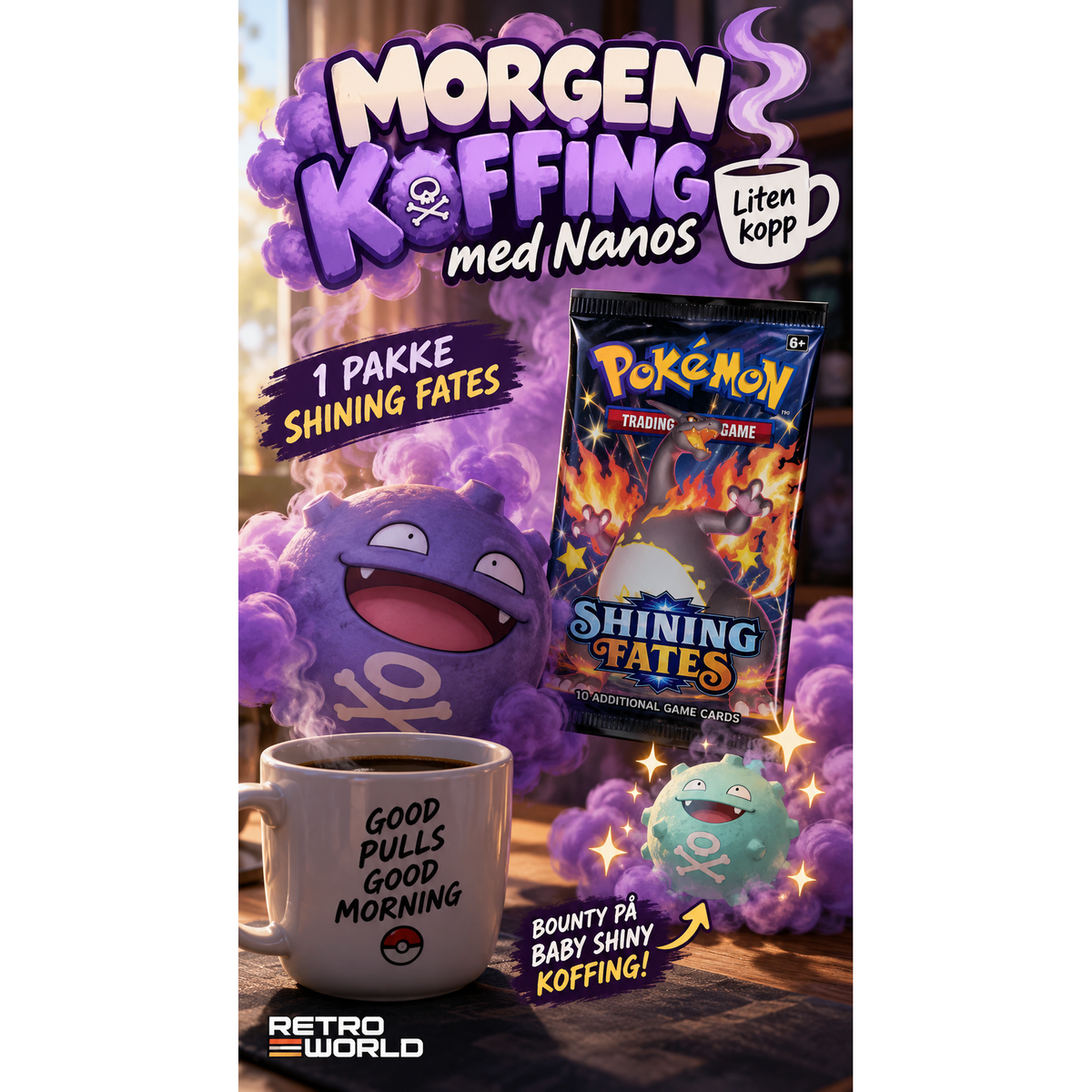 Pokemon - Morgen Koffing med Nanos (1 pakke Shining Fates)