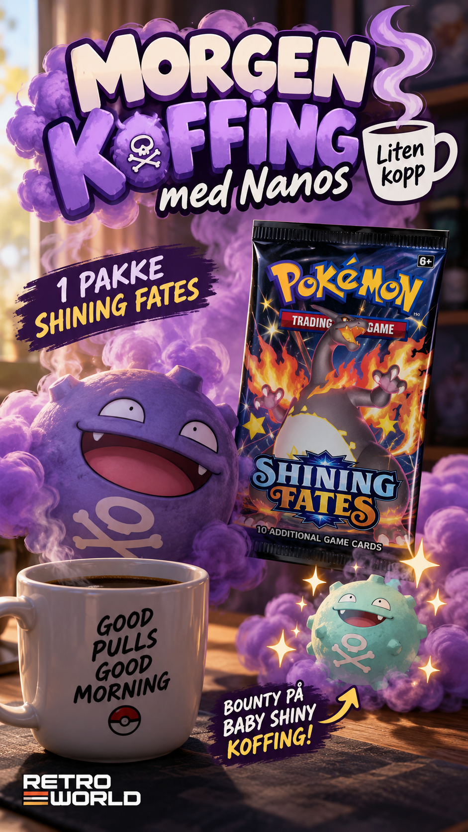 Pokemon - Morgen Koffing med Nanos (1 pakke Shining Fates)
