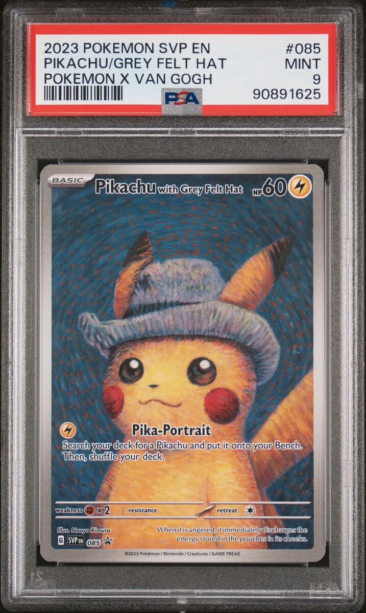 Pokemon Pikachu with Grey Felt Hat Promo PSA 9 (Van Gogh)