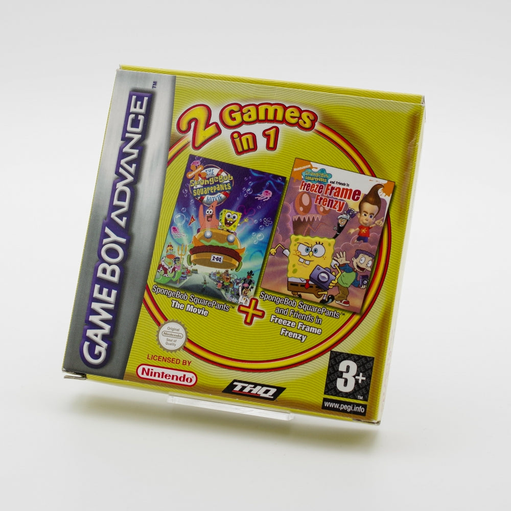 2 Games in 1: The SpongeBob Squarepants Movie + Freeze Frame Frenzy i original eske - Game Boy Advance