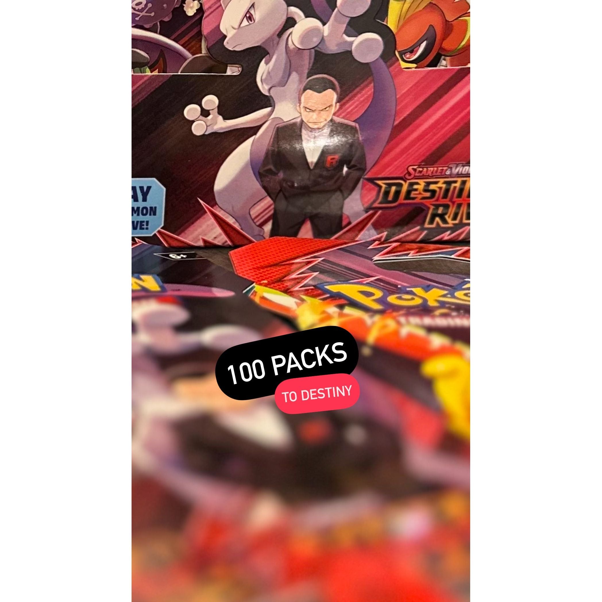 Pokemon - Destined Rivals - 100 Packs to Destiny - ÅPNES LIVE (Skip the line u know it)