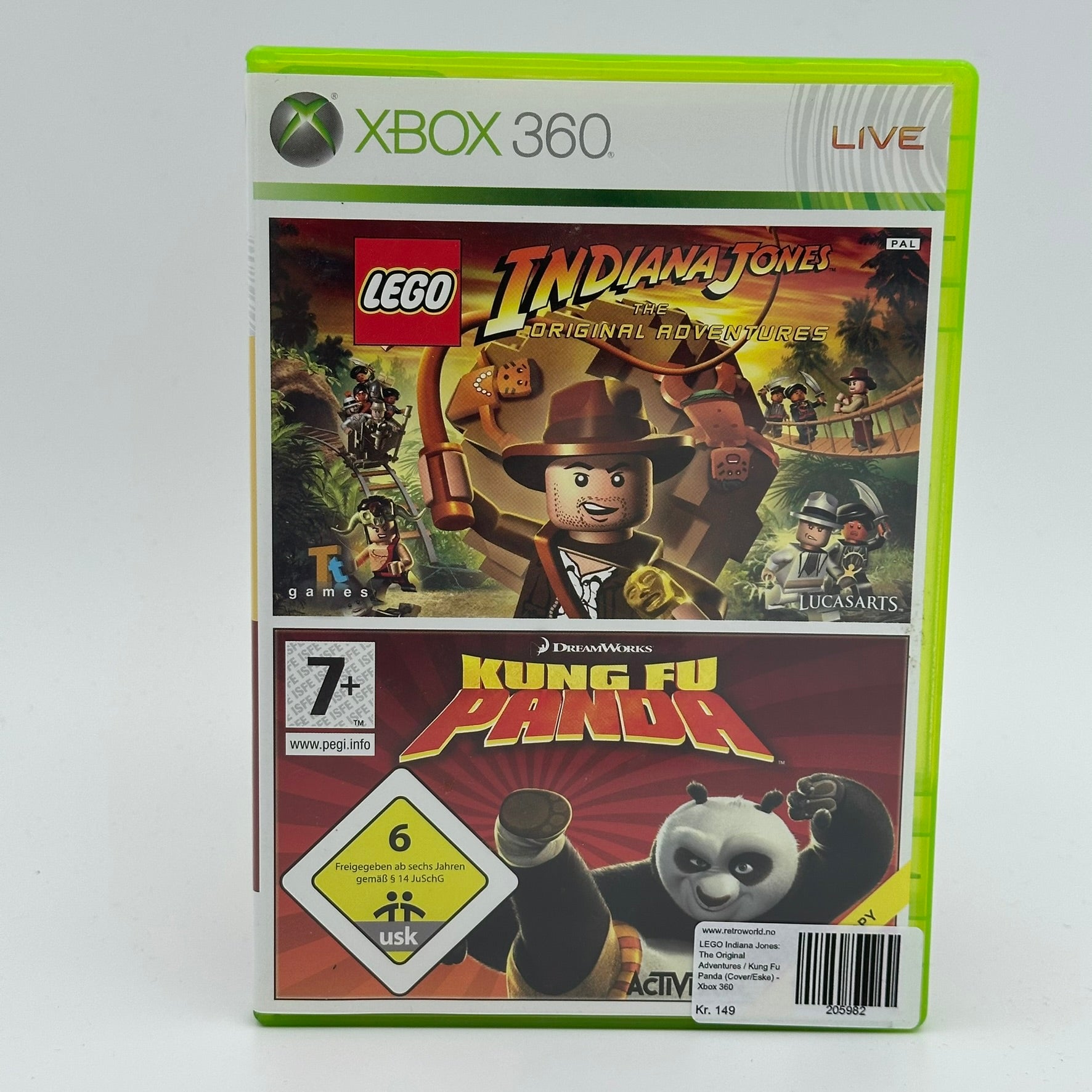 LEGO Indiana Jones: The Original Adventures / Kung Fu Panda (Cover/Eske) - Xbox 360