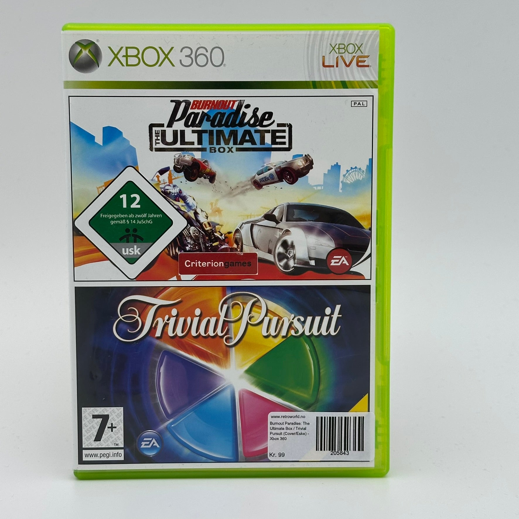 Burnout Paradise: The Ultimate Box / Trivial Pursuit (Cover/Eske) - Xbox 360