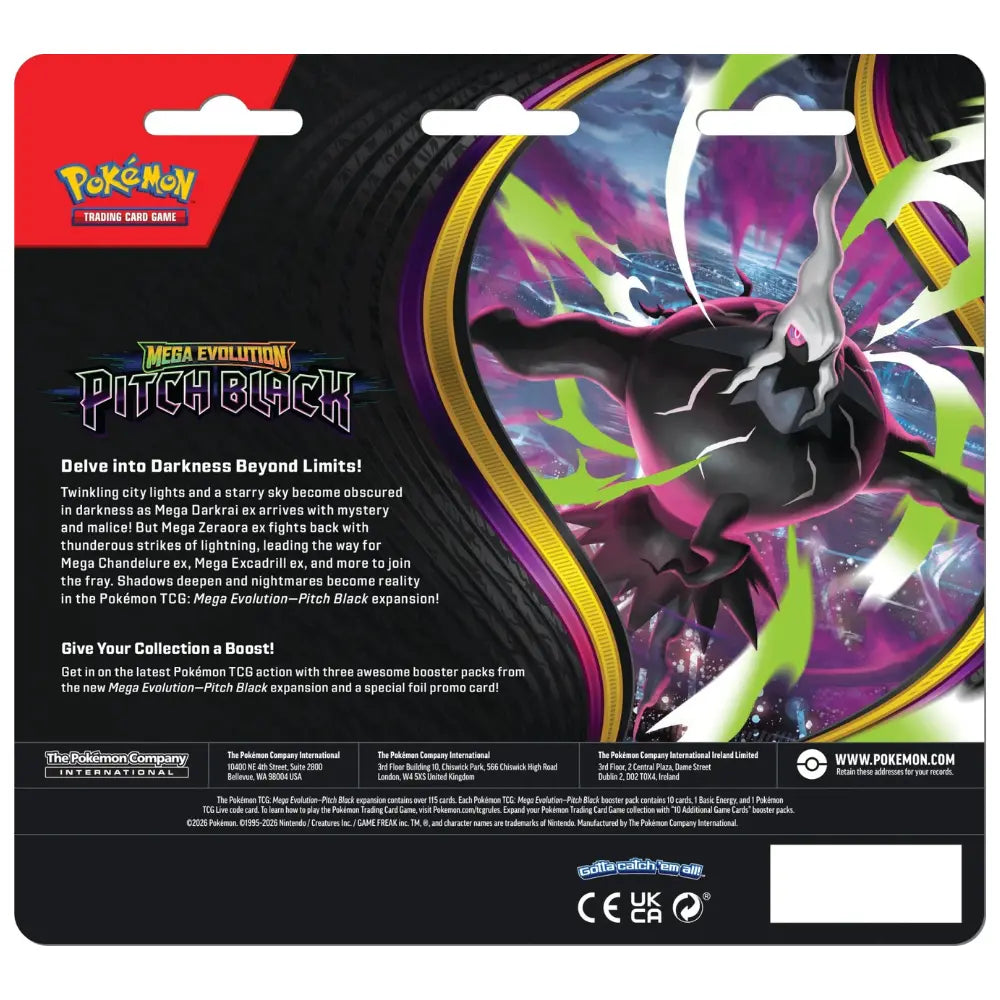 Pokemon - ME05 Mega Evolution Pitch Black - 3 Pack Blister