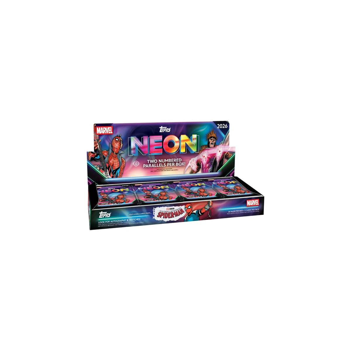 Topps Marvel Neon 2026 – Hobby Box Break (1 av 20 pakker)