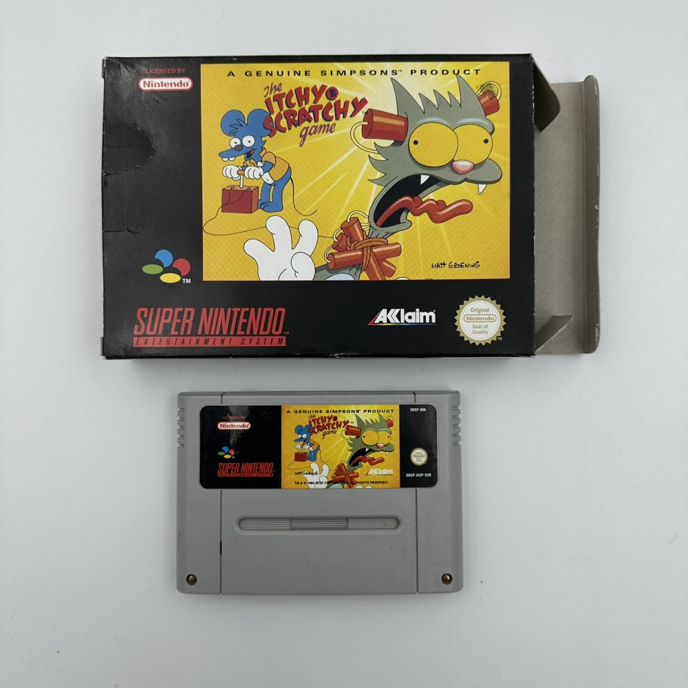 The Itchy & Scratchy Game Eske+cart (EUR) til Super Nintendo (SNES)