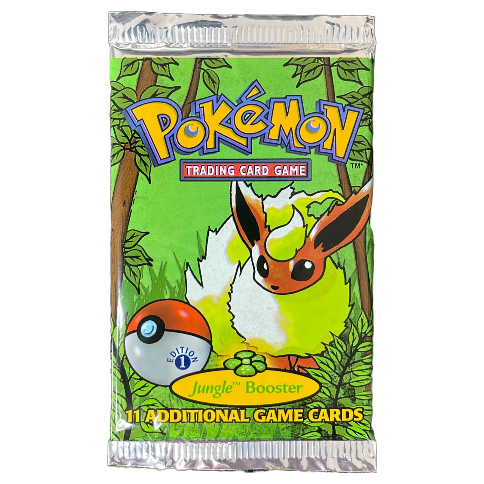 Pokemon - Jungle 1. Edition (Flareon pack art) - Booster Pack (Tamper Sealed)
